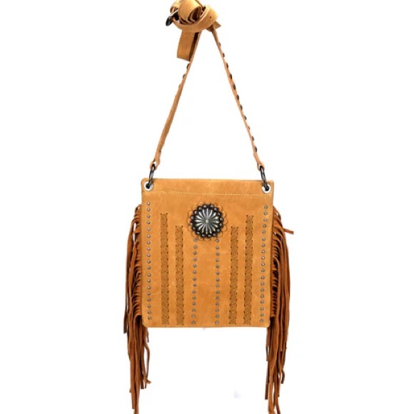 Montana West Tan Crossbody Bag with Fringe - Picture 1 of 5